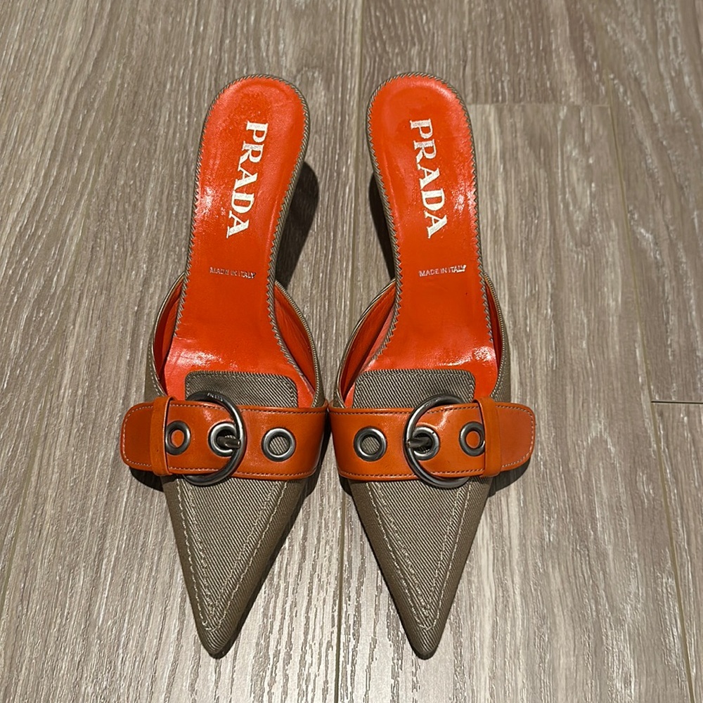 Prada Kitten Heel Mules